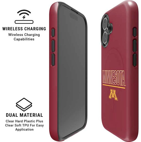 University of Minnesota Athletic Text iPhone 16 Plus Magsafe Impact Case